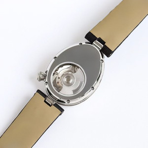 Premium High Quality Automatic <b>Mechanical</b> White Dial Oval Silver Case Diamond Bezel High Precision Luxury Elite Women Timepiece - Product Image 4