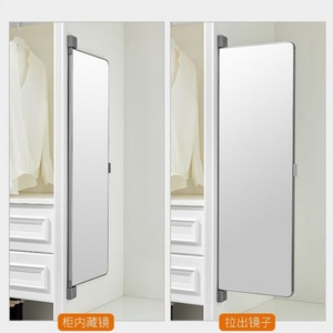 Miroir mural réglable rectangulaire sans cadre, rotation à 180 degrés, pour porte de placard ou fixation murale - Product Image 2