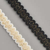 Bande élastique brillante de 1,2 cm pour vêtements, sous-vêtements, sacs, textile de maison, couture DIY, en nylon avec dentelle scintillante