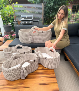 Venta al por mayor bebé nido tumbona Moisés cesta <span class=keywords><strong>de</strong></span> ganchillo bebé cambiador cesta ducha <span class=keywords><strong>regalo</strong></span> para Nweborn - Product Image 2