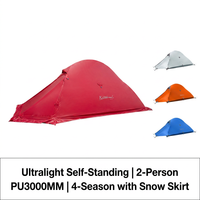 Tente de randonnée ultra-légère à double couche, professionnelle, anti-pluie, anti-vent, pour le camping en toutes saisons, 220x135x108cm >3000mm