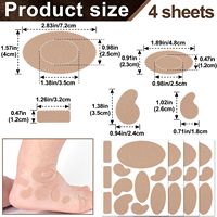 RECOO Coussinets adhésifs couleur chair en moleskin certifiés CE, protection anti-frottement pour talons et orteils de chaussures