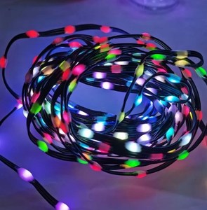 أضواء عيد الميلاد، سلسلة إضاءة <span class=keywords><strong>LED</strong></span> نحاسية، شريط إضاءة <span class=keywords><strong>RGB</strong></span>، إضاءة زينة للغرف والنوافذ - Product Image 1