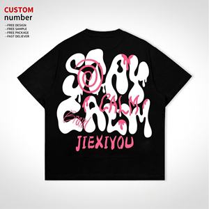 ผู้ผลิตเสื้อยืดผ้าคอตตอนเนื้อหนาแบบเรียบง่ายสำหรับผู้ชาย เสื้อยืดพิมพ์ลายกราฟิกแบบกำหนดเอง เสื้อยืดโอเวอร์ไซส์ พิมพ์ลายนูน 3 มิติ สำหรับผู้ชาย - Product Image 2