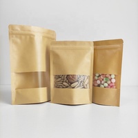 Sac de sacs 20x30cm à emballage écologique à fermeture éclair à prix attractif Pochette debout en papier kraft avec fenêtre