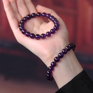 Brasilien Amethyst Armband Klasse A Natürlicher Amethyst 10mm hand gefertigtes Perlen Edelstein Armband Unisex Armband - Product Image 4