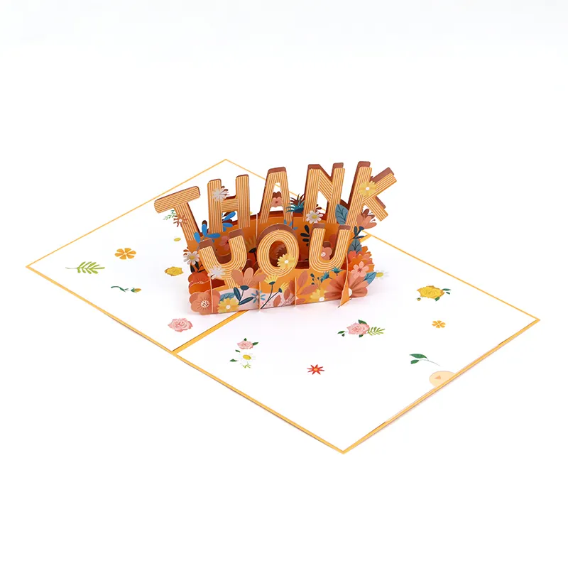 Evrensel 3D kağıt oyma özelleştirilebilir tebrik kartları el yapımı nimetler 'teşekkür ederim mesajlar ebeveynler toptan pop up kart