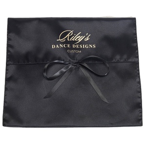 Pochette de protection en satin noir doux personnalisée pour foulards, extensions capillaires et sacs à main, avec nœud, sac d'emballage cadeau de luxe en satin - Product Image 4