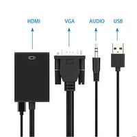 Convertisseur vidéo et audio haute définition VGA/3,5 mm vers adaptateur HDTV avec prise en charge de l'alimentation USB, état neuf, sortie AC