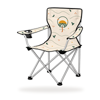 Chaise d'extérieur robuste pliable avec accoudoirs, porte-gobelet et motif logo personnalisé pour le camping familial (vente en gros)