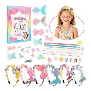 Sparkling Hairband Making Kit Kids Unicorn Rainbow Sequin <b>Bow</b> Satin Trim Birthday Party <b>Gift</b> Bundle Toy Pack Supplies - Product Image 1