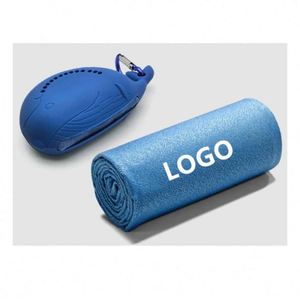 Serviette de sport et de voyage en microfibre à séchage rapide avec logo personnalisé, douce, respirante, rafraîchissante et absorbante pour la plage - Product Image 1