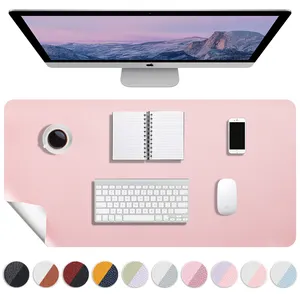 Alfombrilla de ratón y teclado de cuero para ordenador, alfombrilla de escritorio resistente al agua, para oficina, grande, de cuero PU