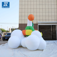 Modèle gonflable personnalisé de canard en forme de nuage de dessin animé, décoration publicitaire gonflable pour événements commerciaux en extérieur