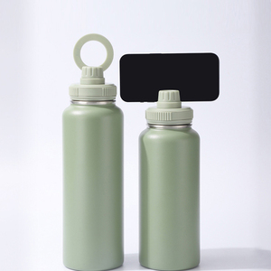 Wholesale Stainless Steel <b>Double</b> <b>Wall</b> Vacuum Insulated Modern Luxury Water Bottle Phone Holder Lid 12-24hr Thermal Eco-Friendly - Product Image 3