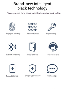 Tuya Smart Aluminum Alloy Fingerprint Round Door Knob, Keyless Entry Tubular Handle for Bedroom & Apartment Doors - Product Image 2