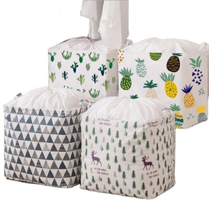 custom laundry basket cotton linen laundry bag storage clothes drawstring storage basket household clothes storage baskets