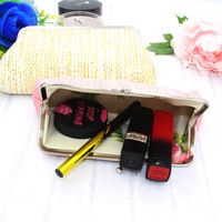 Logo Kustom 6 Inci Kantong Koin Dompet Wanita Kunci Tas Kosmetik Gesper Tas Clutch Gesper Penutupan Snap Tas Lipstik Retro