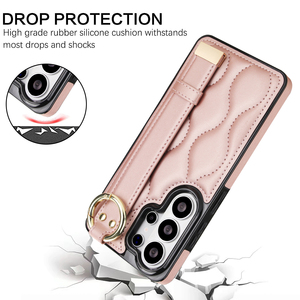 Роскошный чехол для <span class=keywords><strong>Samsung</strong></span> <span class=keywords><strong>Galaxy</strong></span> S26 Ultra с ремешком, из волнистой искусственной кожи, противоударный, для <span class=keywords><strong>Galaxy</strong></span> S25 S26 - Product Image 3