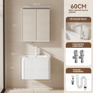Mueble de Baño <span class=keywords><strong>Doble</strong></span> de Lujo Wayon, Gabinete de Almacenamiento Delgado para Baño, Madera Sólida, Conjunto de Muebles Modernos - Product Image 6
