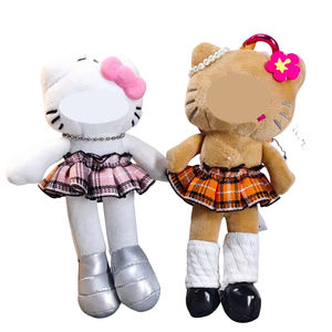 新しいかわいい足の長いキティプリーツスカート変更可能人形服ペンダントバックパックキーチェーン - Product Image 5