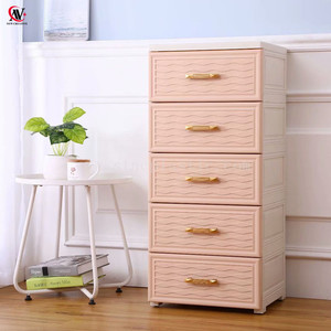 39*32*85CM 5 Storage <strong>Drawer</strong> Rolling Cart Organizer Plastic Unit <strong>on</strong> <strong>Wheels</strong> Narrow Slim - Product Image 4