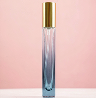 Flacon en verre carré de 10 ml à dégradé de couleurs, tendance, avec pulvérisateur pour emballage de parfum, flacon vide en verre de luxe