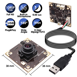 Elp 3MP WDR USB máy ảnh mô-đun 1920x1080 <span class=keywords><strong>H.264</strong></span> MJPEG 30fps Mini UVC Webcam mô-đun với 180 độ Fisheye ống kính cho ATM, robot, kiosk - Product Image 4