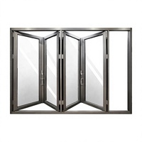 Porte pliante en aluminium de qualité supérieure, double vitrage trempé, isolation thermique, porte pliante bi-directionnelle