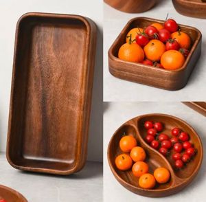 Оптовая продажа, экологически чистая большая тарелка для фруктовых закусок из грецкого ореха, тарелка для салата, тарелка для фруктов, тарелка для еды - Product Image 5