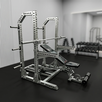 DINUO Combo d'haltérophilie professionnel : Rack de musculation, Banc inclinable et déclinable réglable avec rangement pour barres et fonction Leg Curl pour salle de sport