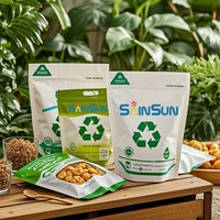 Sachet d'emballage alimentaire en plastique de qualité alimentaire pour poudre végétale, farine de maïs, thé instantané, avec fermeture à glissière, résistant à l'humidité, pour aliments pour animaux de compagnie, chewing-gum, lait