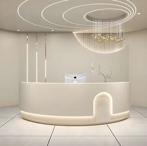 B060 Welcome Paint Arc Shaped Cash Register Reception Desk Hospital Supermarket School Office Corrosion Resistance Modern Luxury - Product Image 3
