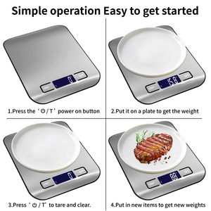 Báscula <span class=keywords><strong>de</strong></span> Cocina Digital <span class=keywords><strong>de</strong></span> Acero Inoxidable, Pantalla LCD Electrónica, Precisión <span class=keywords><strong>de</strong></span> 10 kg/1 g, Certificación CE, OEM/ODM, Gran Venta - Product Image 5