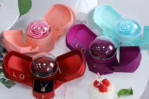 Preserved Real Rose Wing Box <strong>Necklace</strong> &amp; Gift Set with Long-Lasting 3-5 Years Handmade Elegant Packaging for Valentine's Day - Product Image 3