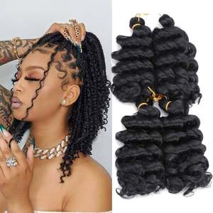 Courte longueur italienne Curl synthétique Crochet cheveux déesse boîte tressage Boho <span class=keywords><strong>coiffure</strong></span> 12 pouces pleine tête court bouclés tressage cheveux - Product Image 1