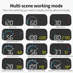 M20 araba HUD Head up Display göstergesi OBD GPS Radar dedektörü ile elektronik köpek çift sistem ekran araç elektroniği kilometre - Product Image 5