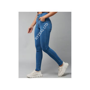 Pantalon en denim droit taille haute pour femmes décontracté Sexy tenue de tous les jours confortable coupe ajustée avec confort extensible Style décontracté - Product Image 4