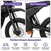 Moto électrique tout-terrain adulte 72V 2000W avec boîte de vitesses QS, vitesse 65km/h, chaîne, 130kg, livraison US en 5-7 jours
