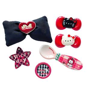 Zili résine Cartoon chat DIY Crocs décoration pinces à cheveux mignons et accessoires de cheveux fait main matériau de montage - Product Image 5