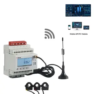 Acrel ADW300W-4GHW rel Din nirkabel 4G LTE IOT Smart Meter listrik 3 fase pengukur energi dengan 3 split CTs