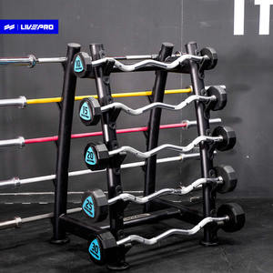 Livepro מסחרי ציוד חדר כושר אנכי חד-צדדי 5 חתיכות קבוע דו צדדי מדף אחסון 10 יח' - Product Image 1