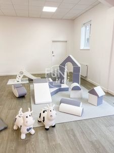 Equipo de alquiler de juego suave comercial de nuevo diseño, parque infantil interior, juegos de juego suaves para niños grises y blancos con carrusel - Product Image 4