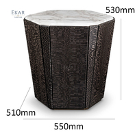 EKAR – table d'appoint de luxe moderne en marbre, meuble de salon