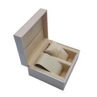 Boîte Cadeau de Luxe Carrée pour Montres et Bijoux, Étui en Papier Écologique Premium avec Coussin en Velours et Coque en Plastique
