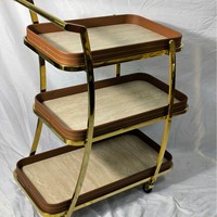 Chariot de rangement minimaliste italien, table d'appoint mobile de luxe créative à 3 niveaux, en cuir pleine fleur, pour salle à manger