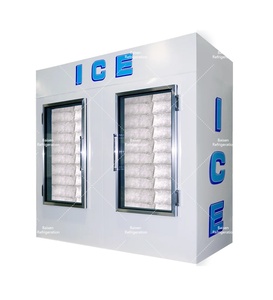 Congélateur de présentation commercial avec <span class=keywords><strong>distributeur</strong></span> de glace, 2 portes vitrées, pour usage intérieur, bac de stockage de glace - Product Image 1