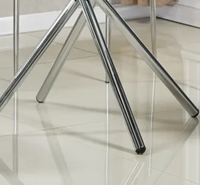 Table de salle à manger en verre trempé transparent de haute qualité