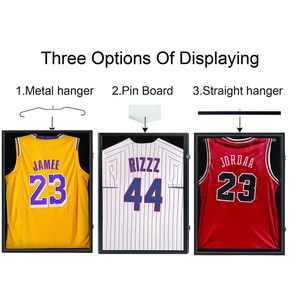 Black Jersey Display <strong>Frame</strong> with Silver Locks 3 Display Ways UV Acrylic for Basketball Baseball Sports Memorabilia - Product Image 4
