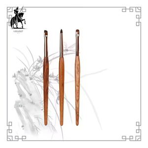 <span class=keywords><strong>Brocha</strong></span> <span class=keywords><strong>de</strong></span> Maquillaje para Ojos, Pincel Delineador Individual, Pelo <span class=keywords><strong>de</strong></span> Poni, Punta Plana y Angulada, Color Marrón, con Logotipo Personalizado - Product Image 1